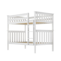Twin over Twin Solid Wood Slat Standard Bunk Bed with Straight Ladder by Harriet Bee
