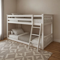 Twin over Twin Solid Wood Slat Standard Bunk Bed by Harriet Bee