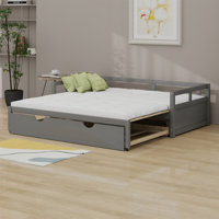 Extending Daybed With Trundle, Wooden Daybed With Trundle by Lark Manor