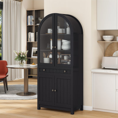 71" Tall Arched Display Cabinet by Winston Porter