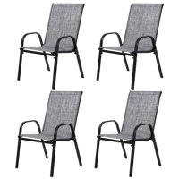 4 Piece Patio/ Outdoor Camping Chairs with Armrest and High Backrest (Set of 4) by Arlmont & Co.