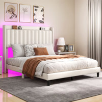 Upholstered Platform Bed with LED Lights by Wrought Studio