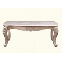 Marble Top & Champagne Finish Coffee Table by Astoria Grand