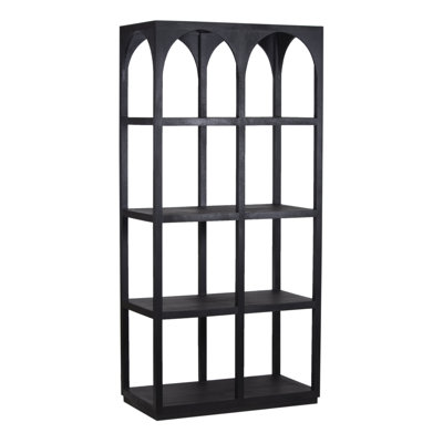 Tarragona Solid Mango Wood Bookcase, Black