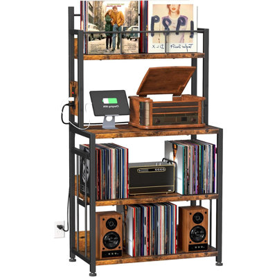Record Player Stand With Vinyl Storage by 17 Stories