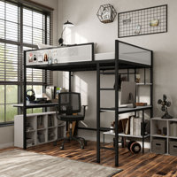 Audresha Kids Full Loft Bed With Dual Desks And Shelves by Isabelle & Max