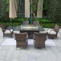 6 - Person Rectangular Outdoor Dining Set With Cushions by Red Barrel Studio