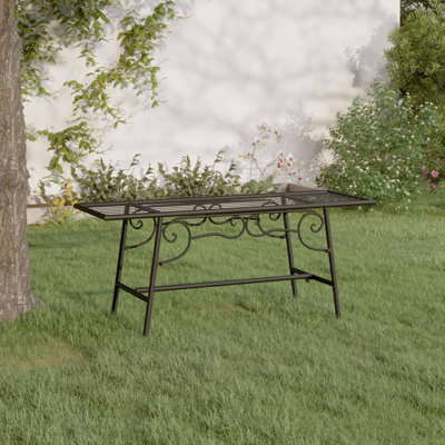 Tree Bench 43.3" Black Steel by Winston Porter