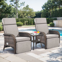 Serita Serita Outdoor All-Weather PE Wicker Adjustable Reclining Lounge Chair With Cushions by Winston Porter