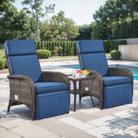 Serita Serita Outdoor PE Wicker Adjustable Reclining Lounge Chair With Cushions by Winston Porter