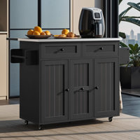Kitchen Island On Wheels with Drop Leaf by Winston Porter