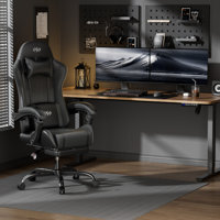 Gaming Chair with Pocket Spring Cushion, Video Game Chair, Gaming Computer Chair, Ergonomic Chairs for Adults with Headrest and Lumbar Support, Swivel by Inbox Zero