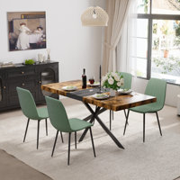Extendable Dining Table Set with Velvet Chairs by Mercer41