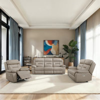 Huskins Modern & Contemporary Power Reclining 3-Piece Living Room Set with Premium Leather Upholstery, One-touch Power Control & Durable Metal Reinfor by Latitude Run