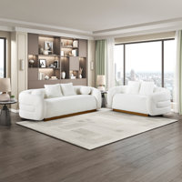 Huseman Round Arms Sherpa 2-Piece Living Room Sets