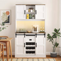 Farmhouse Kitchen Pantry Cabinet with Sliding Barn Door by Gracie Oaks
