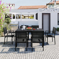 High-quality Steel Outdoor Table and Chair Set, Suitable for Patio, Balcony, Backyard by Latitude Run