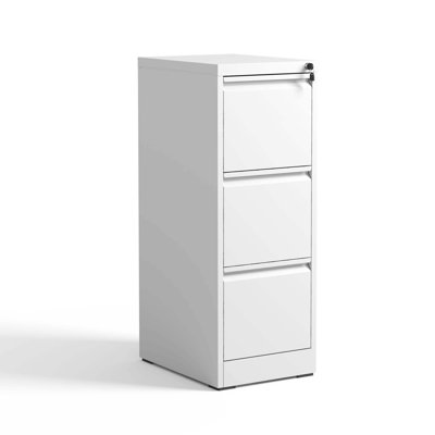 3 Drawer Metal Vertical File Cabinet With Lock Office Home Steel Vertical File Cabinet For A4 Legal/Letter Size3 by Ebern Designs