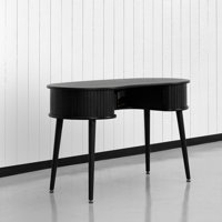 Stream RIPPLE Desk Modern Wooden Writing Desk with Two Hidden Drawers, Stylish Vertical Groove Design, Home Office Workstation, Minimalist Study Table by NTC