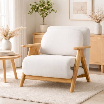 Convertible Futon Chair Bed Upholstered Armchair,Sofa & Sleeper with Solid Wood Frame