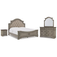 Lodenbay King Upholstered Panel Bed, Dresser, Mirror, and Nightstand by One Allium Way