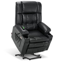 23" Seat Width Dual Motor Power Recliner Lift Chair with Vibration and Heat, Infinite Position, Faux Leather by Latitude Run