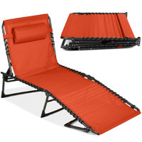 Patio Chaise Lounge Chair, Outdoor Portable Adjustable Pool Recliner W/ Pillow