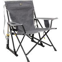 Kickback Rocker Camping Chair | Portable Folding Rocking Chair With Durable Armrests, Drink Holder & Relaxed Lowered Seat For Comfort by Ophelia & Co.