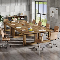 10.5Ft Conference Table, Modern Office Meeting Table For 8-10 People by Millwood Pines
