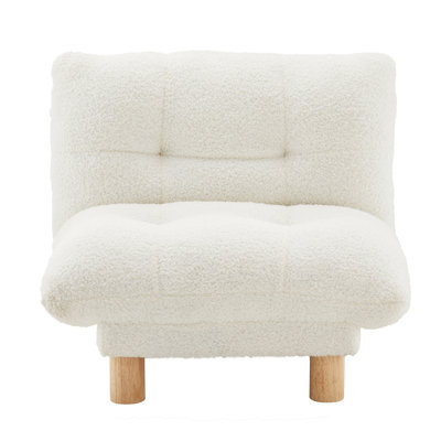 Upholstered Kids Chair With Tufted Back And Seat And Solid Wood Legs by Isabelle & Max