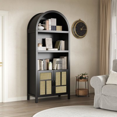 Arched Storage Cabinet With Rattan Doors by Bay Isle Home