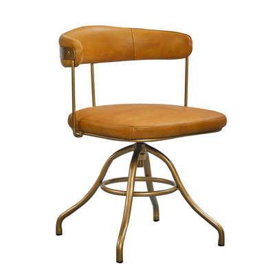 Avante Genuine Leather Swivel Task Chair by Rosdorf Park