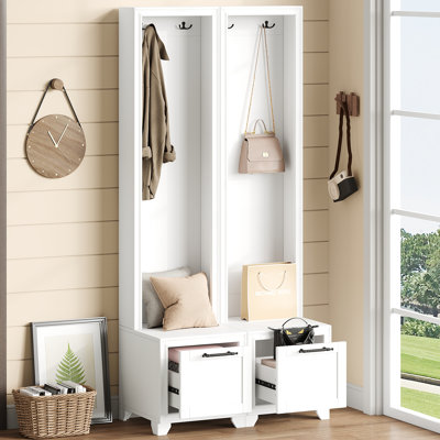Hall Tree 31.4" Wide With Bench And Storage by Lark Manor