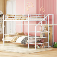 Metal Bunk Bed with Lateral Storage Ladder and Wardrobe by Mason & Marbles