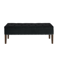 Derek Velvet Tufted Ottoman with Hidden Storage