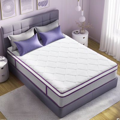 Medium Pocketed Spring Gel Memory Foam Hybrid Mattress in A Box by Alwyn Home