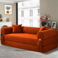 Floor Couch -3 Seats Compression Sofa - Convertible Floor Sofa Bed - with 2 Pillows