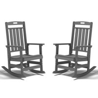 Set of 2 HDPE Rocking Chairs – All-Weather Heavy-Duty Patio Rockers with High Back for Porch, Lawn & Garden Comfort by Winston Porter