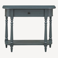 Console Table Entryway Table with Curved Corner,Top Drawer and Open Shelf by Charlton Home