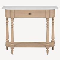 Console Table Entryway Table with Curved Corner,Top Drawer and Open Shelf by Charlton Home
