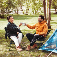 Ultralight Portable Camping Chair, Compact Folding Camping Chair With Side Pockets, Lightweight Backpacking Chair For Outside, Hiking, Travel, Support by Arlmont & Co.