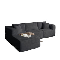 Modern L-Shaped Sponge Sectional Sofa Suitable For Living Room