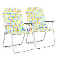 Metal Folding Widen Beach Chair(Set Of 1) by Arlmont & Co.