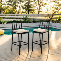 Metal Frame Patio Bar Chairs (Set Of 2) by Ebern Designs