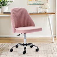 Home Office Desk Chair, Office Chairs Desk Chair Rolling Task Chair Computer Chair Adjustable With Wheels Armless For Bedroom, Vanity Chair For Makeup