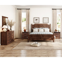 Glenford Farmhouse Dresser And Nightstand Set Of 3,48" W 6 Drawer Dresser And 2 Pieces Nightstands With 1 Charging Station And Drawer,Wooden Bedroom F by Winston Porter