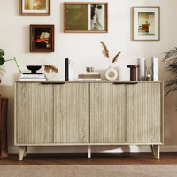 59" Sideboard Buffet with Adjustable Shelves and Solid Wood Legs by Gracie Oaks