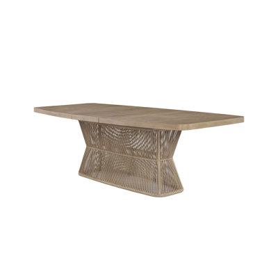 Marielle Estela 98" Rope Pedestal Dining Table, Toffee by Ebern Designs