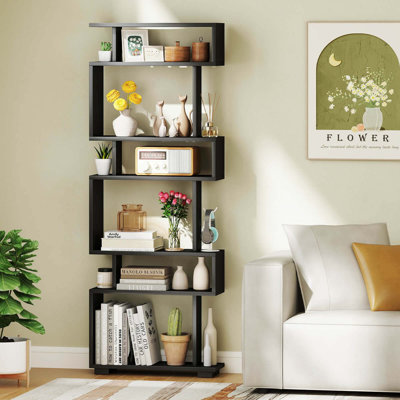 1 PCS Bookcase 6-Tier Bookshelf with Anti-Tipping Kit Freestanding Display Shelf by Ebern Designs
