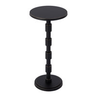 Delano 10 in. W Round All Metal Pedestal Base End Table by Charlton Home